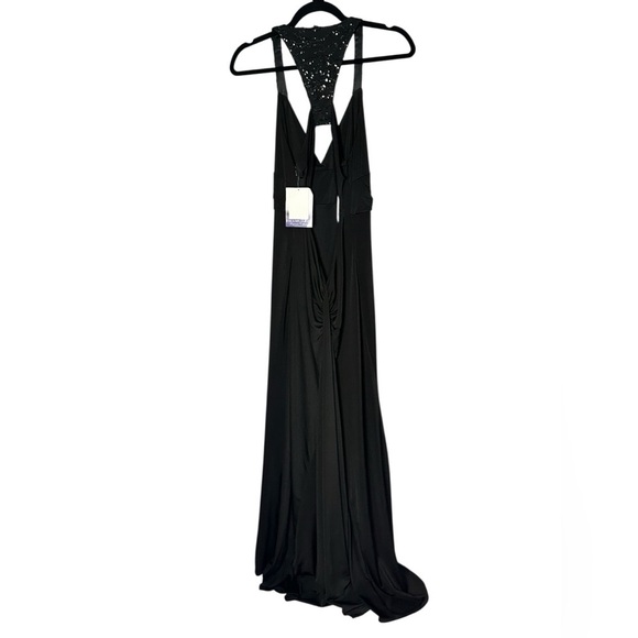 Deadstock NWTJessica McClintock Gunne Sax Black Dress Maxi Open Back Gown Sz 8 - Picture 4 of 9